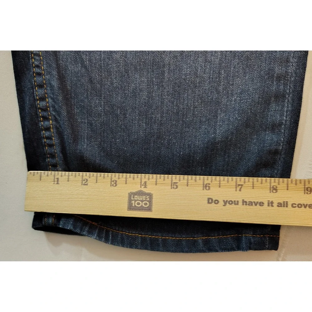 Levis 505 Mens Reg Fit Straight Leg Jeans Dark Wash Indigo Blue Classic 36x30